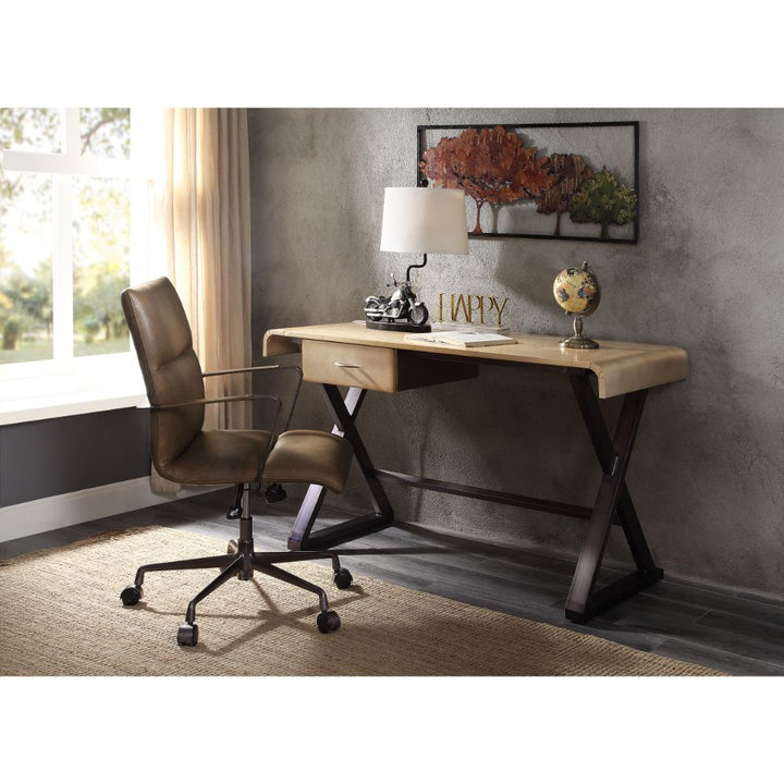ACME Danton Gold Aluminum Desk Model 92424 - MONAVILLA