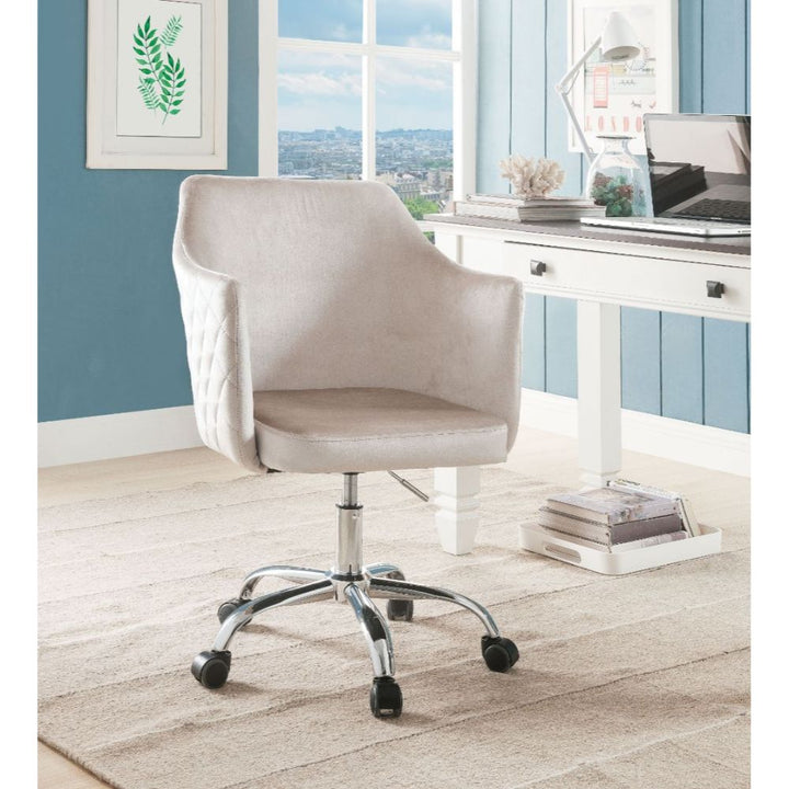 ACME Cosgair Champagne Velvet & Chrome Office Chair Model 92506 - MONAVILLA