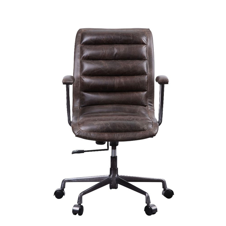 ACME Zooey Distress Chocolate Top Grain Leather Executive Office Chair Model 92558 - MONAVILLA