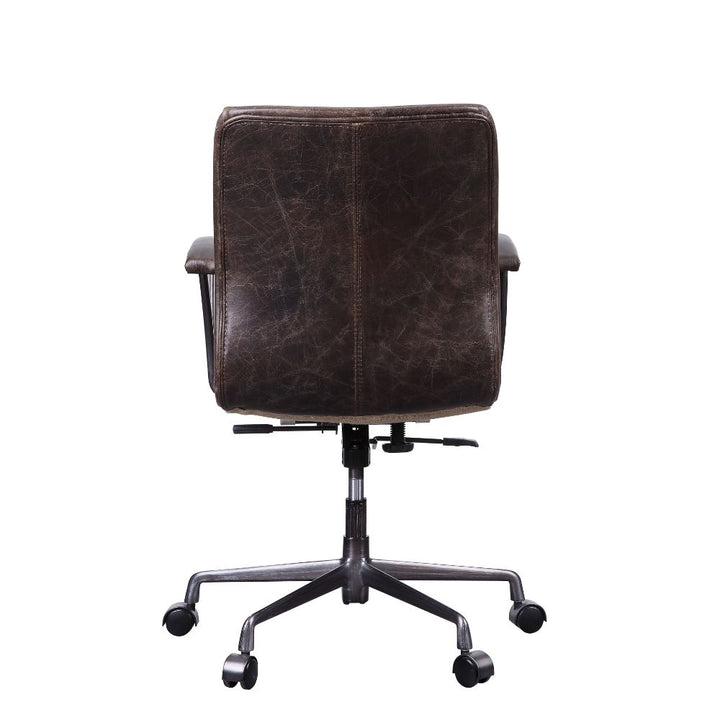 ACME Zooey Distress Chocolate Top Grain Leather Executive Office Chair Model 92558 - MONAVILLA