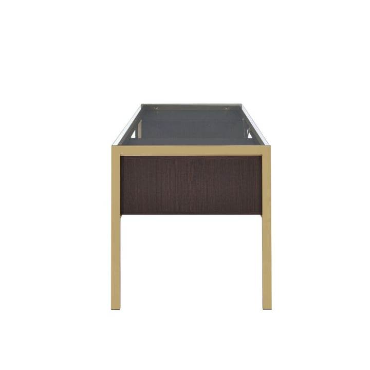ACME Yumia Gold & Clear Glass Desk Model 92785 - MONAVILLA
