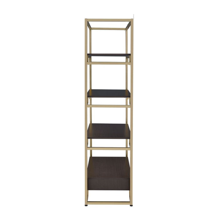 ACME Yumia Gold & Clear Glass Bookshelf Model 92787 - MONAVILLA