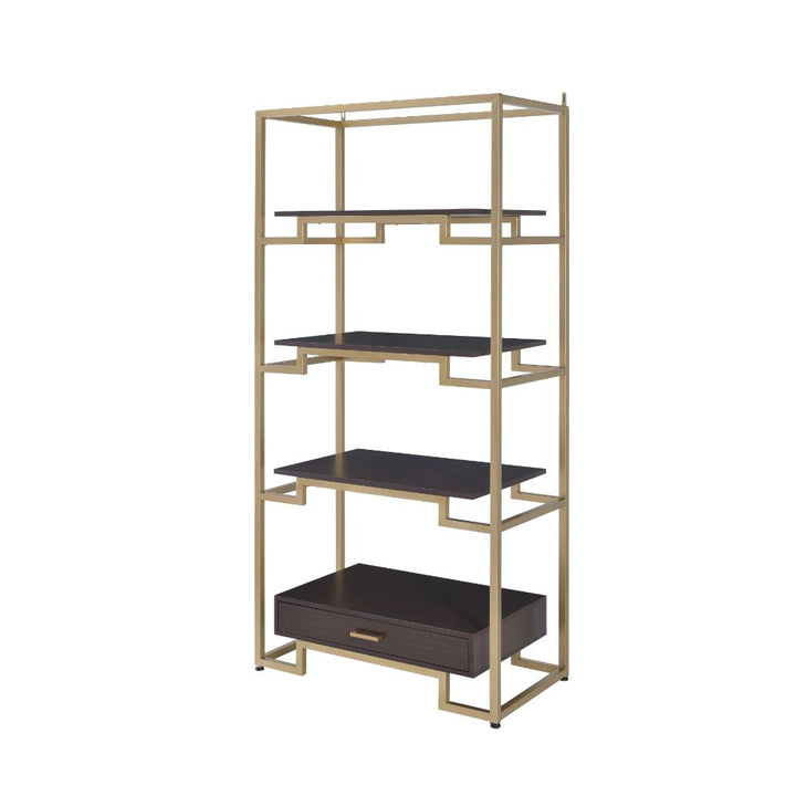 ACME Yumia Gold & Clear Glass Bookshelf Model 92787 - MONAVILLA
