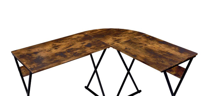 ACME Zafiri Weathered Oak & Black Finish Writing Desk Model 92810 - MONAVILLA