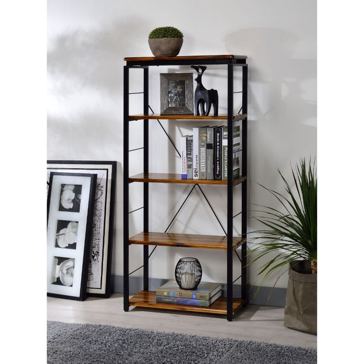 ACME Jurgen Oak & Black Bookshelf Model 92912 - MONAVILLA