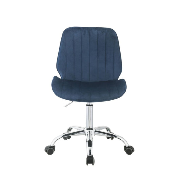 ACME Muata Twilight Blue Velvet & Chrome Office Chair Model 92932 - MONAVILLA