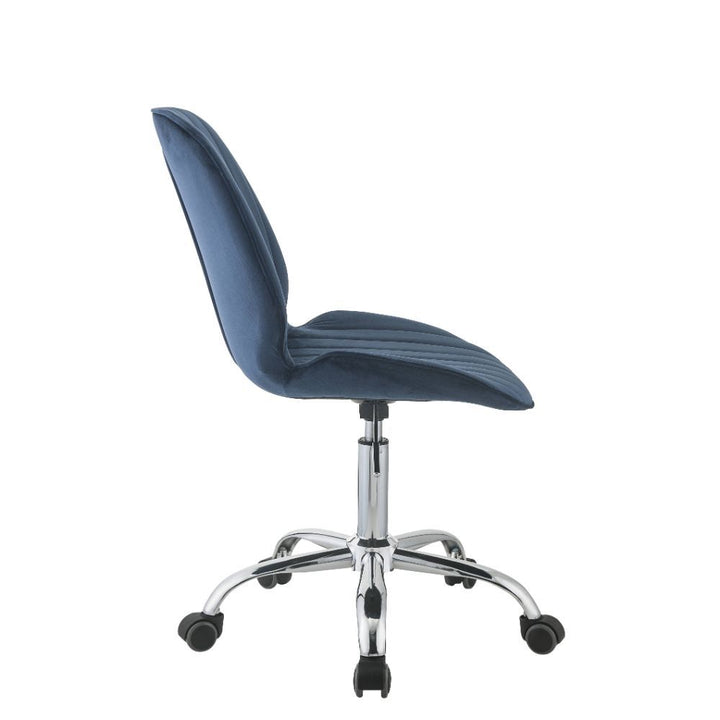 ACME Muata Twilight Blue Velvet & Chrome Office Chair Model 92932 - MONAVILLA