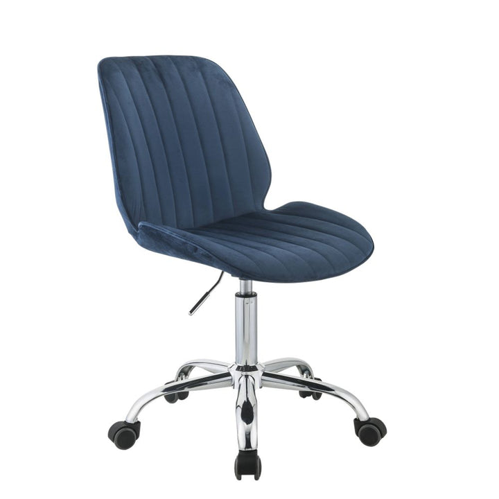 ACME Muata Twilight Blue Velvet & Chrome Office Chair Model 92932 - MONAVILLA