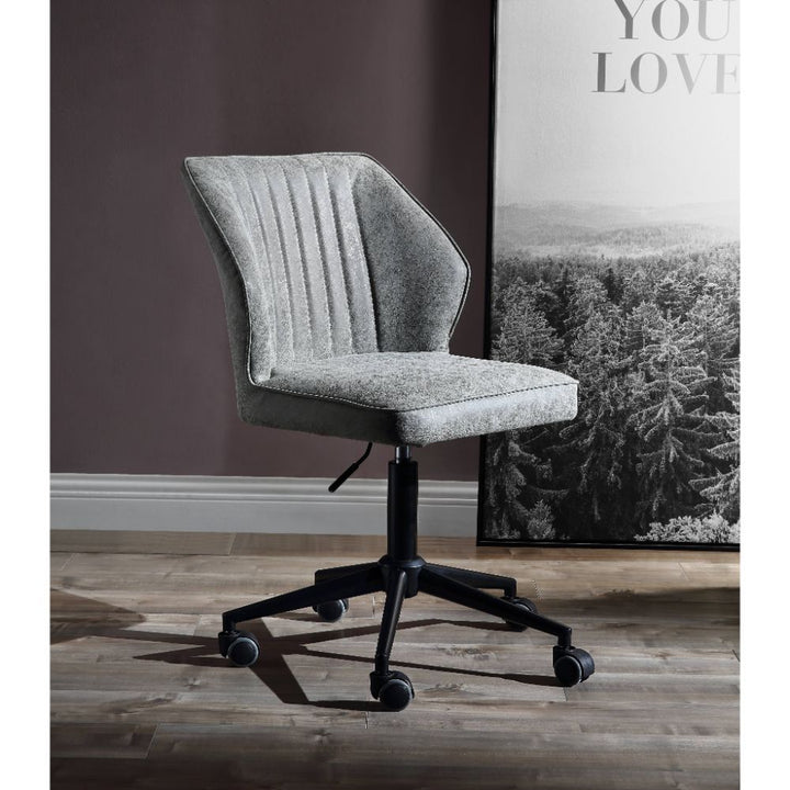ACME Pakuna Vintage Gray PU & Black Office Chair Model 92942 - MONAVILLA