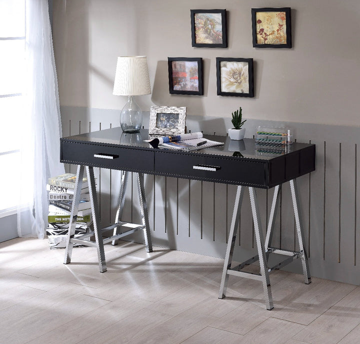 ACME Coleen Black High Gloss & Chrome Finish Desk Model 93045 - MONAVILLA