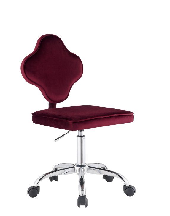 ACME Clover Red Velvet Office Chair Model 93070 - MONAVILLA