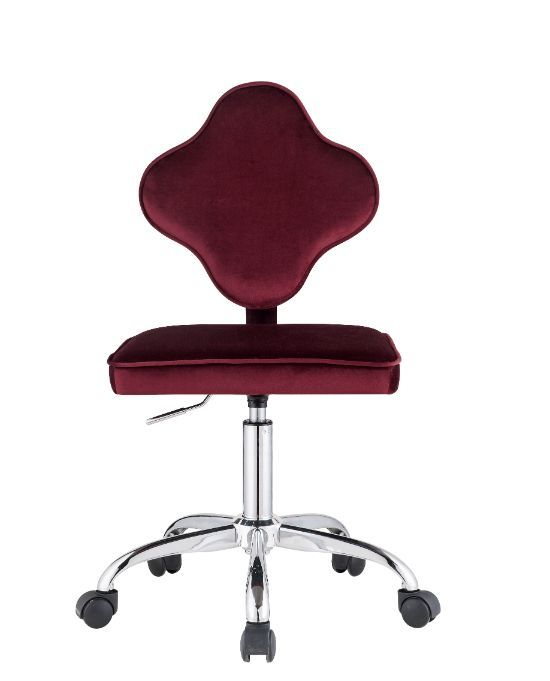 ACME Clover Red Velvet Office Chair Model 93070 - MONAVILLA