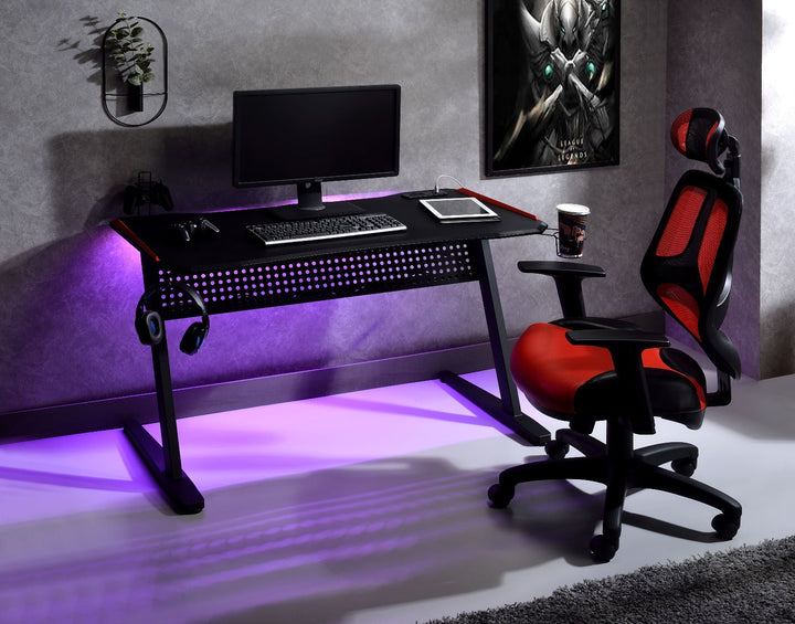 ACME Dragi Black & Red Finish Gaming Table Model 93125 - MONAVILLA