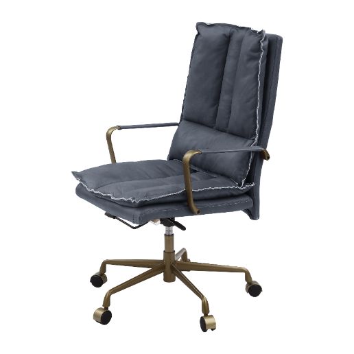 ACME Tinzud Gray Leather Office Chair Model 93165 - MONAVILLA