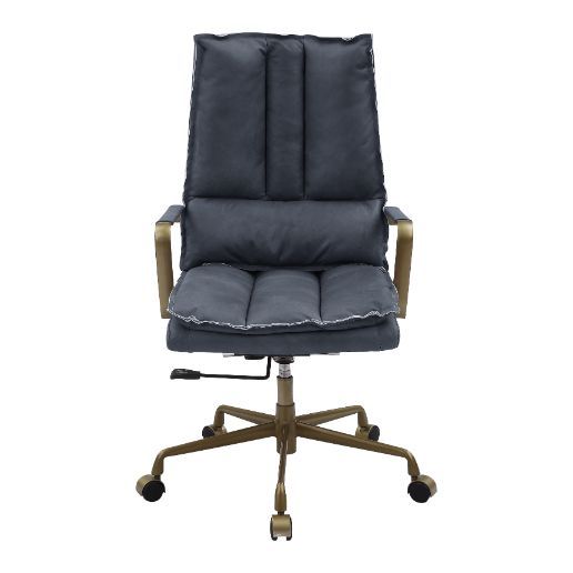 ACME Tinzud Gray Leather Office Chair Model 93165 - MONAVILLA