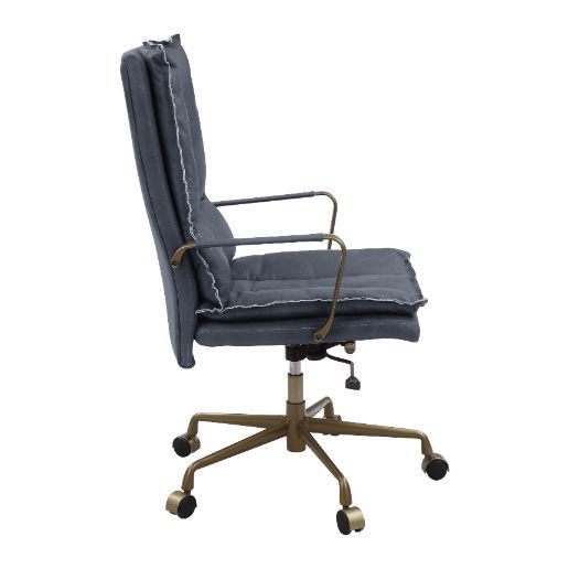 ACME Tinzud Gray Leather Office Chair Model 93165 - MONAVILLA