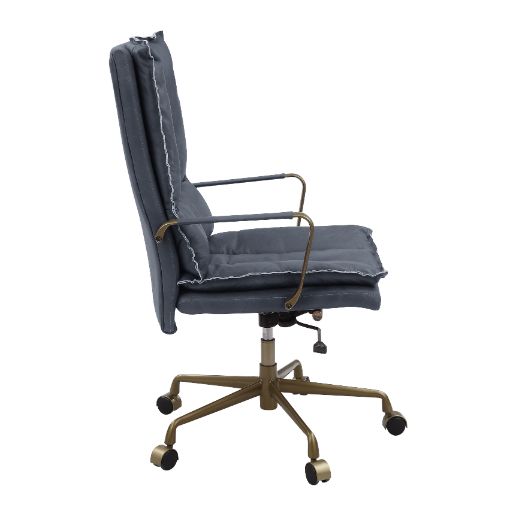 ACME Tinzud Gray Leather Office Chair Model 93165 - MONAVILLA