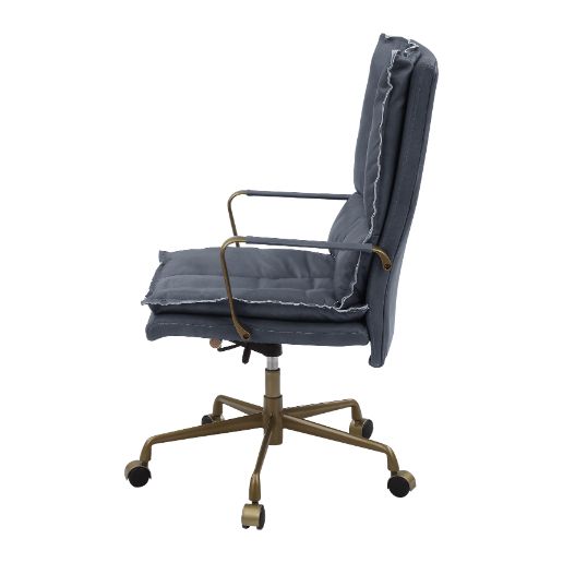 ACME Tinzud Gray Leather Office Chair Model 93165 - MONAVILLA