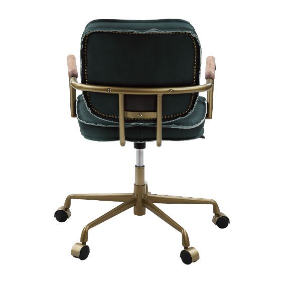 ACME Siecross Emerald Green Leather Office Chair Model 93171 - MONAVILLA