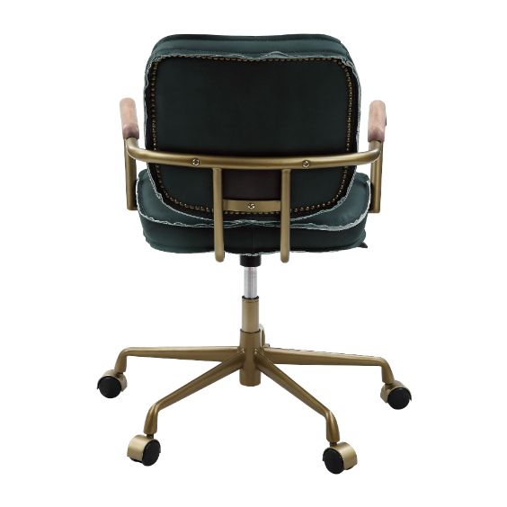 ACME Siecross Emerald Green Leather Office Chair Model 93171 - MONAVILLA