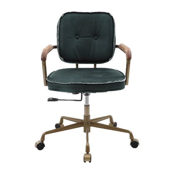 ACME Siecross Emerald Green Leather Office Chair Model 93171 - MONAVILLA