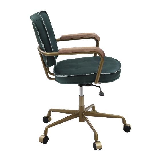 ACME Siecross Emerald Green Leather Office Chair Model 93171 - MONAVILLA