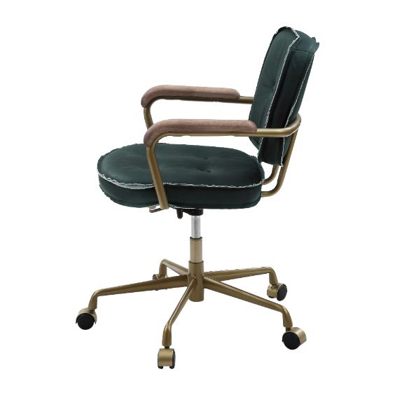 ACME Siecross Emerald Green Leather Office Chair Model 93171 - MONAVILLA