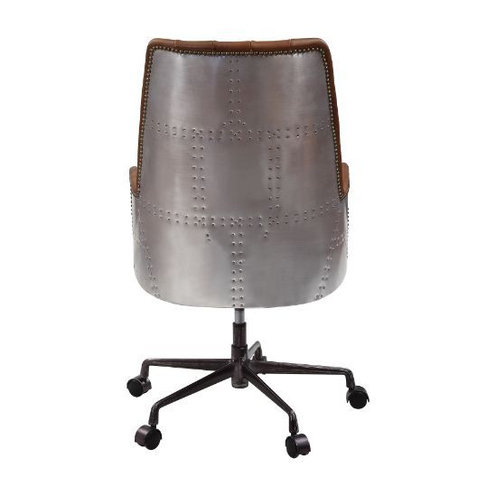 ACME Salvol Sahara Leather & Aluminum Office Chair Model 93176 - MONAVILLA