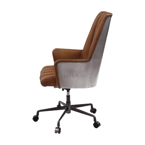ACME Salvol Sahara Leather & Aluminum Office Chair Model 93176 - MONAVILLA