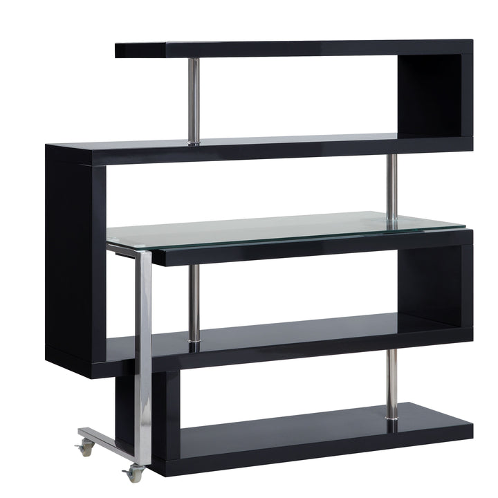 ACME Raceloma Clear Glass, Black & Chrome Finish Writing Desk Model 93177 - MONAVILLA