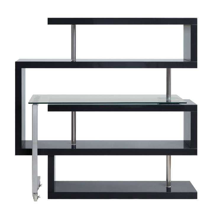 ACME Raceloma Clear Glass, Black & Chrome Finish Writing Desk Model 93177 - MONAVILLA