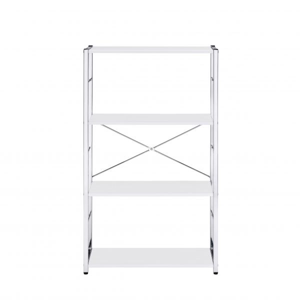 ACME Tennos White & Chrome Finish Bookshelf Model 93192 - MONAVILLA