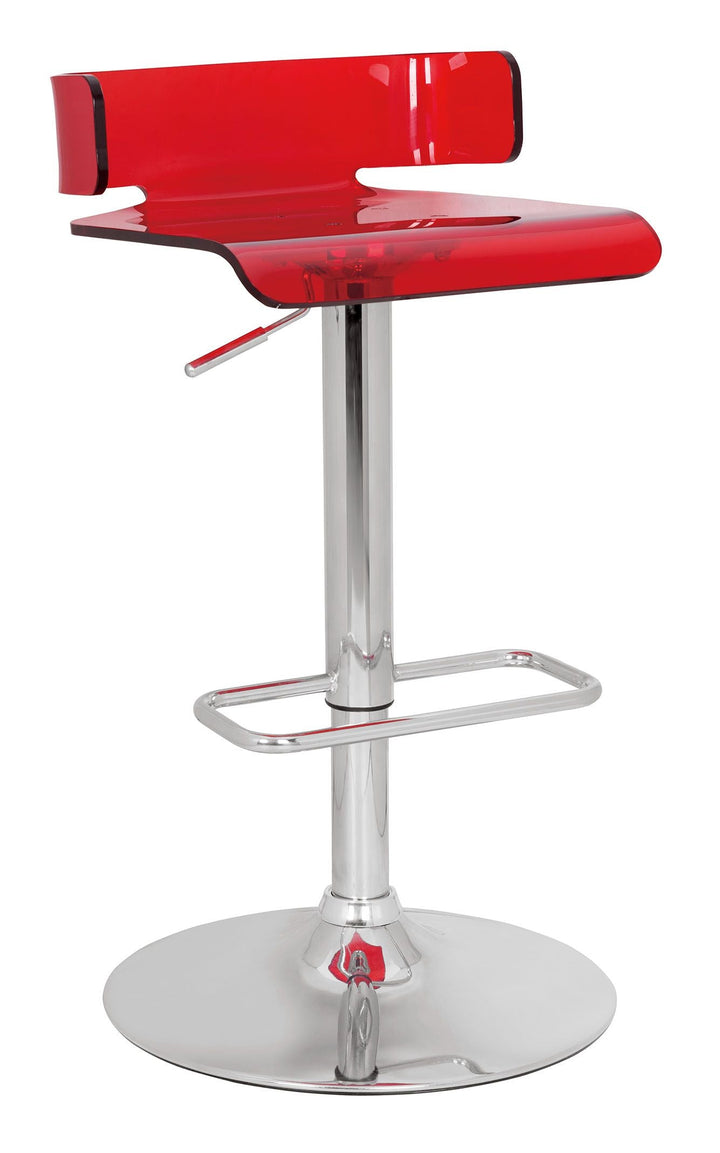 ACME Rania Red & Chrome Stool Model 96262 - MONAVILLA