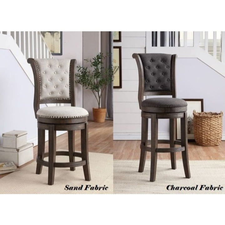 ACME Glison Beige Fabric & Walnut Counter Height Chair Model 96455 - MONAVILLA