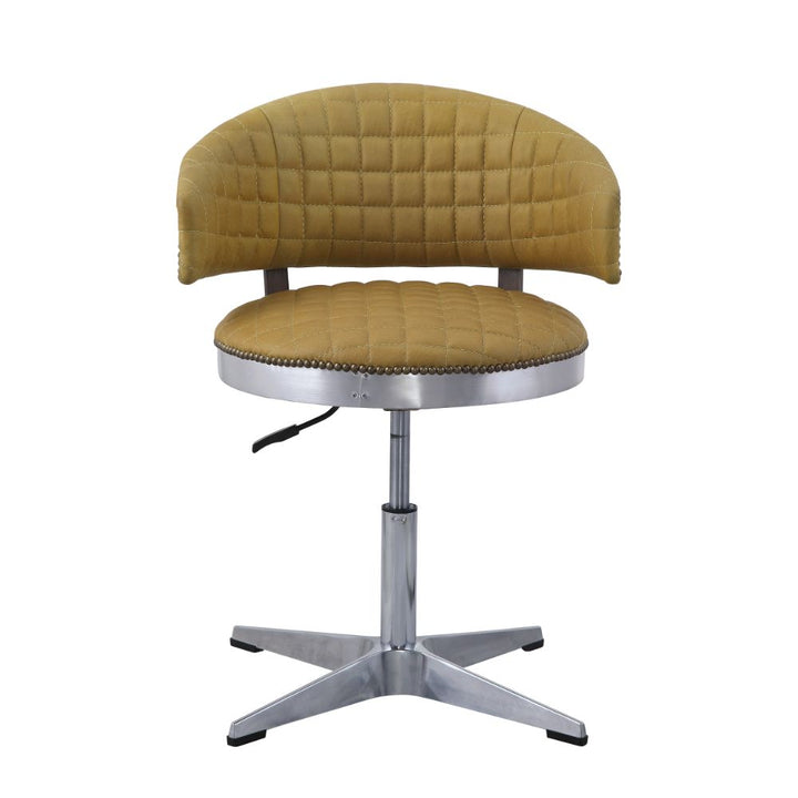 ACME Brancaster Turmeric Top Grain Leather & Chrome Chair Model 96470 - MONAVILLA