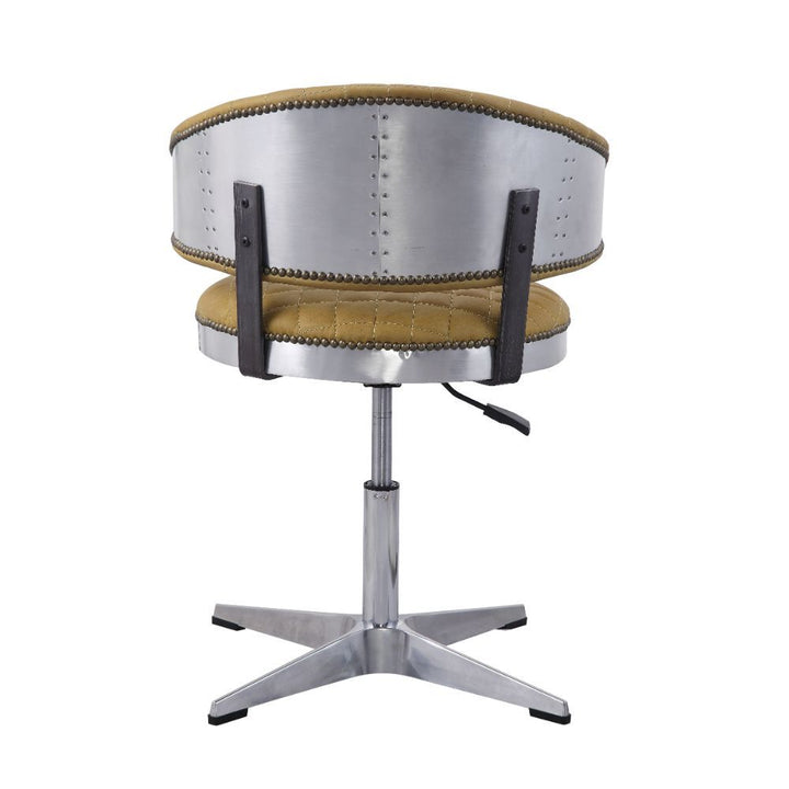 ACME Brancaster Turmeric Top Grain Leather & Chrome Chair Model 96470 - MONAVILLA