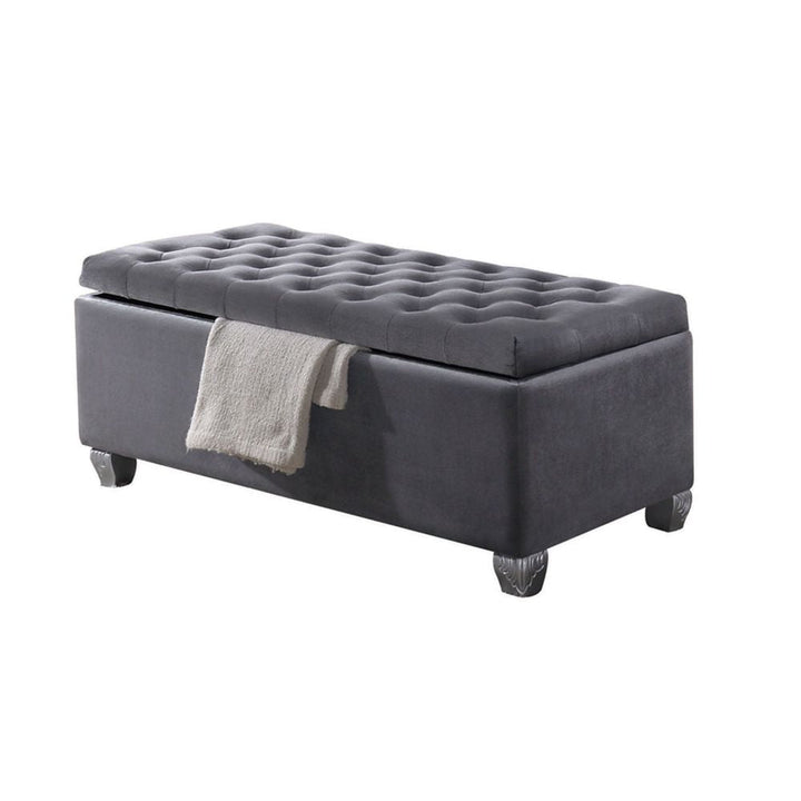 ACME Rebekah Gray Fabric Bench Model 96546 - MONAVILLA