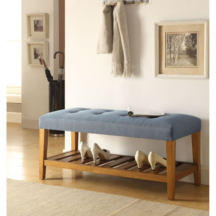 ACME Charla Blue & Oak Bench Model 96684 - MONAVILLA