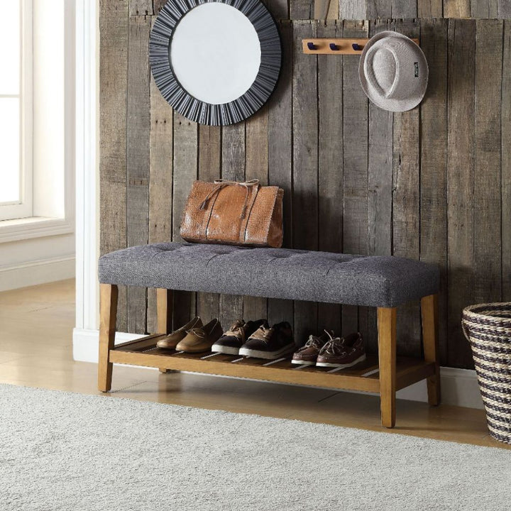 ACME Charla Gray & Oak Bench Model 96686 - MONAVILLA