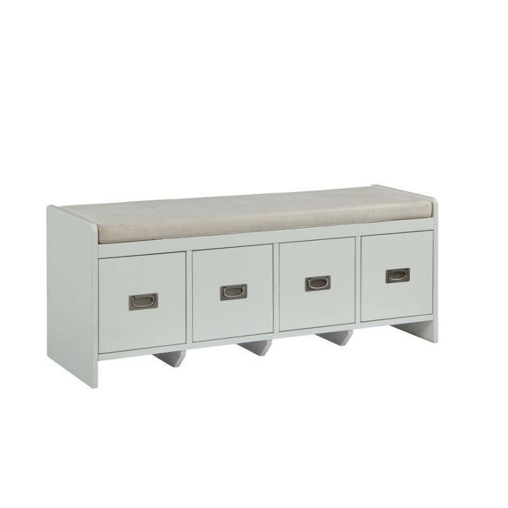 ACME Berci Beige Fabric & White Bench Model 96775 - MONAVILLA