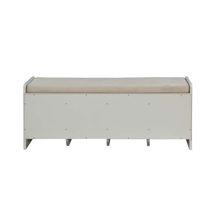 ACME Berci Beige Fabric & White Bench Model 96775 - MONAVILLA