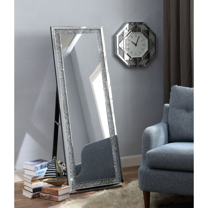 ACME Noralie Mirrored & Faux Diamonds Accent Mirror Model 97156 - MONAVILLA