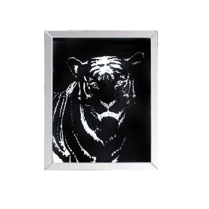 ACME Nevina Mirrored & Faux Crystal Tiger Wall Art Model 97319 - MONAVILLA