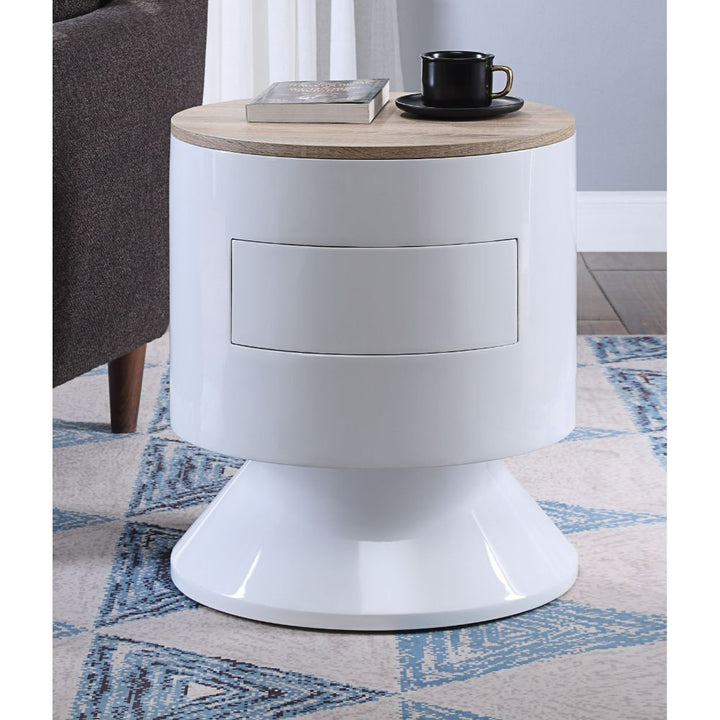 ACME Otith White High Gloss Night Table Model 97596 - MONAVILLA