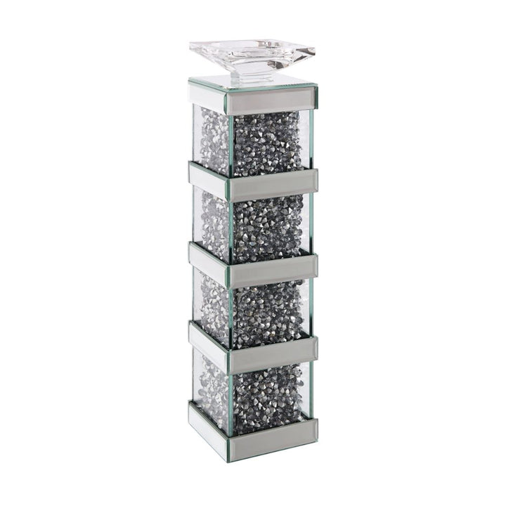 ACME Noralie Mirrored & Faux Diamonds Accent Candleholder Model 97620 - MONAVILLA