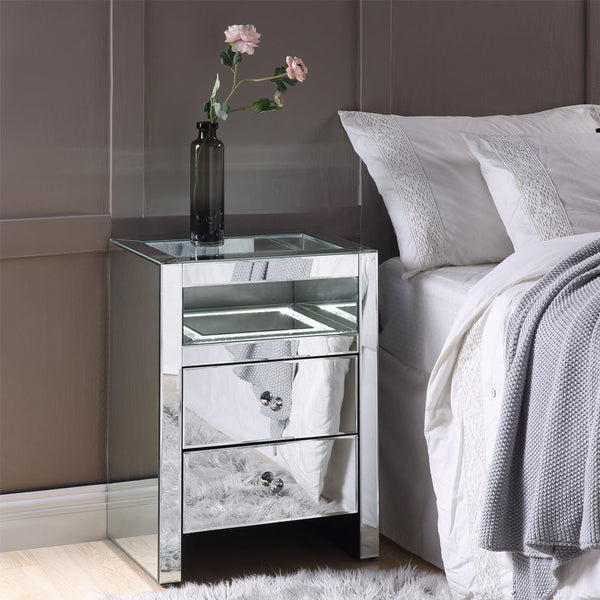 ACME Malish Mirrored Accent Table Model 97685 - MONAVILLA