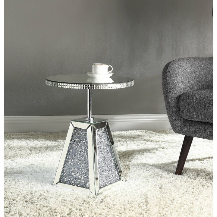 ACME Noralie Mirrored & Faux Diamonds Accent Table Model 97702 - MONAVILLA