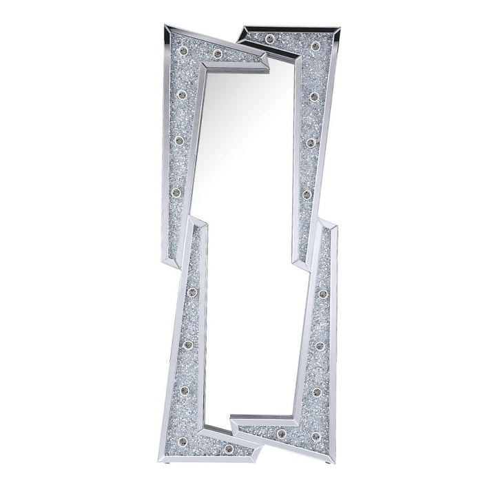 ACME Noralie Mirrored & Faux Diamonds Accent Floor Mirror Model 97757 - MONAVILLA