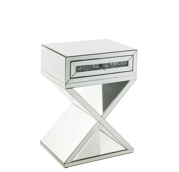 ACME Noralie Mirrored & Faux Diamonds Accent Table Model 97932 - MONAVILLA
