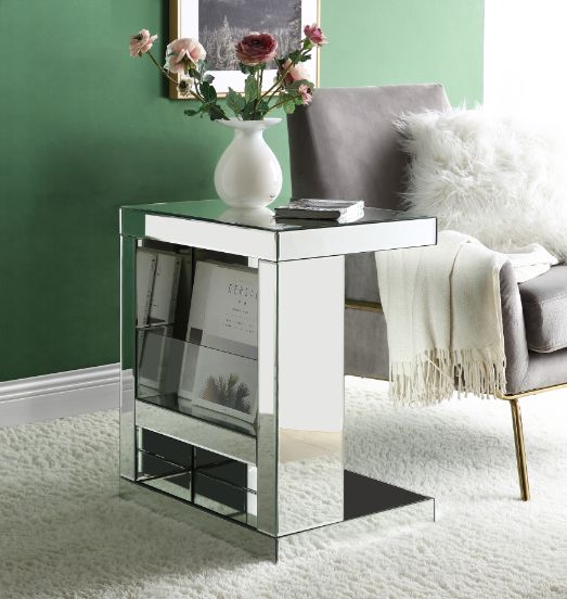 ACME Meria Mirrored & Clear Glass Accent Table Model 97939 - MONAVILLA